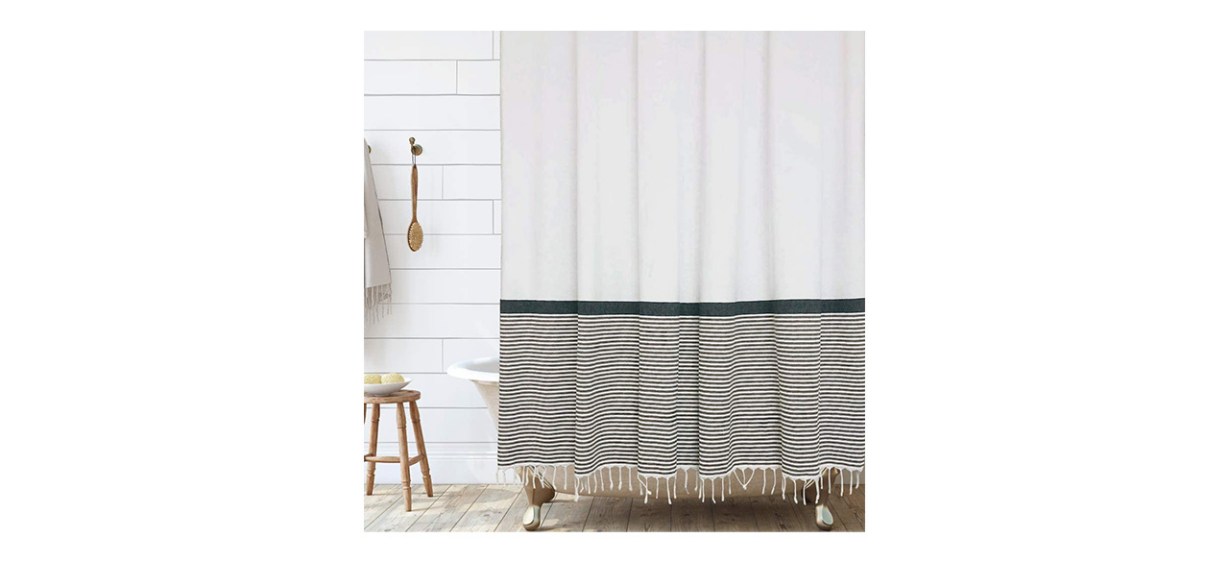 Hall &amp; Perry Modern Farmhouse Tassel Shower Curtain