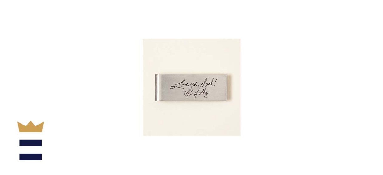Handwritten message money clip