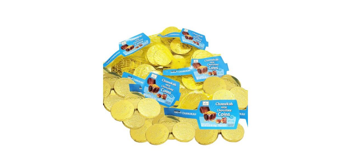 The Dreidel Company Milk Chocolate Coins in mesh bags