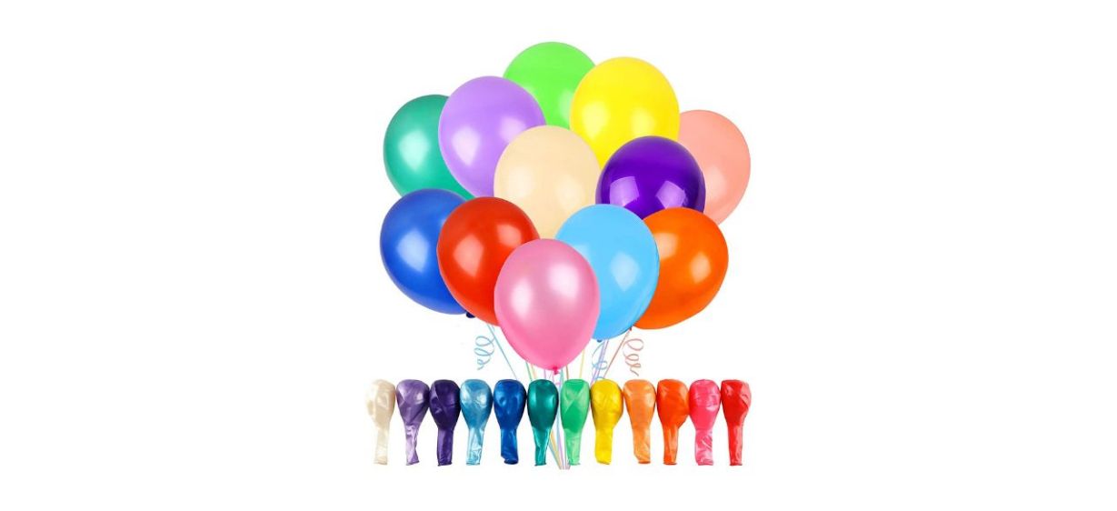 Rubfac Assorted Color Rainbow Party Balloons