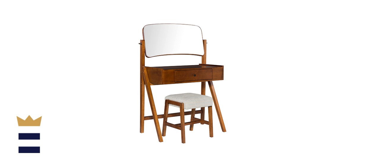 Linon Home Decor Harva Vanity Set, Walnut