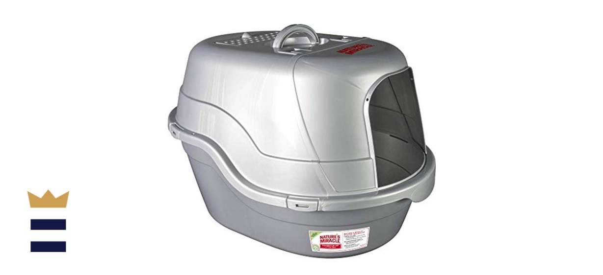 Nature's Miracle Silver Oval Hooded Litter Box