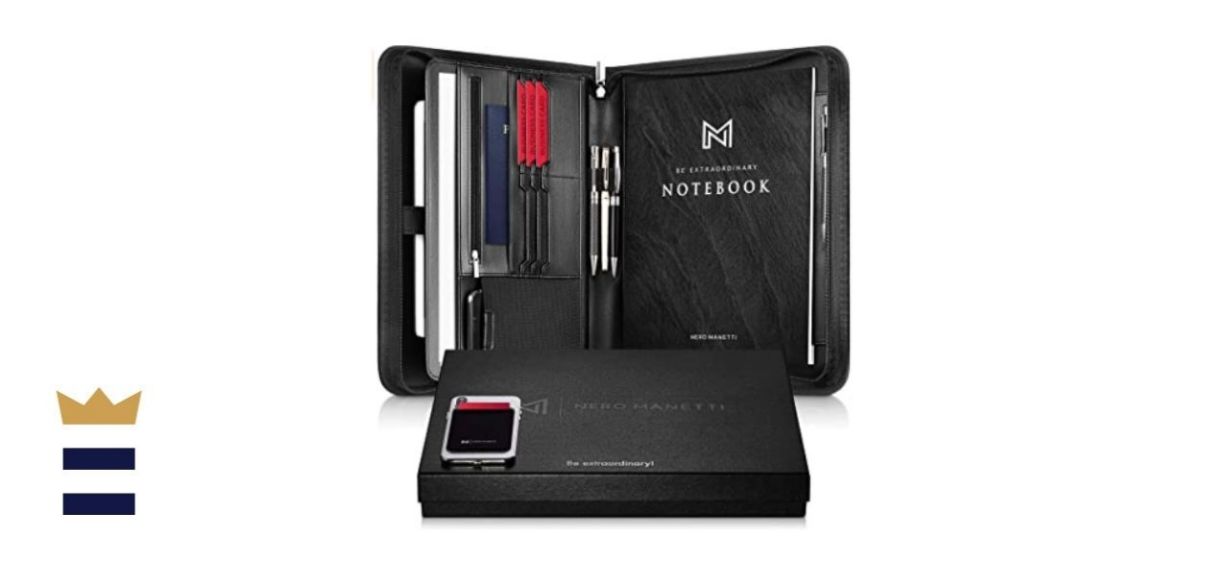 Nero Manetti Zippered Vegan Leather Portfolio