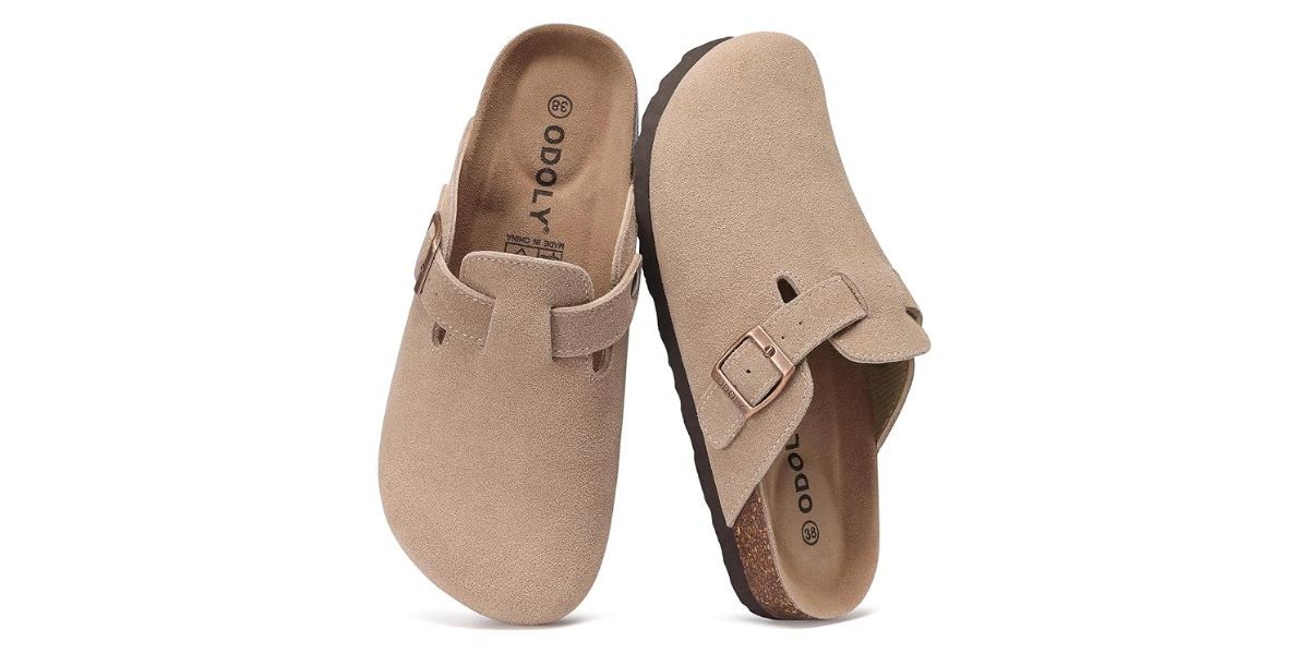 ODOLY Genuine Suede Clogs 
