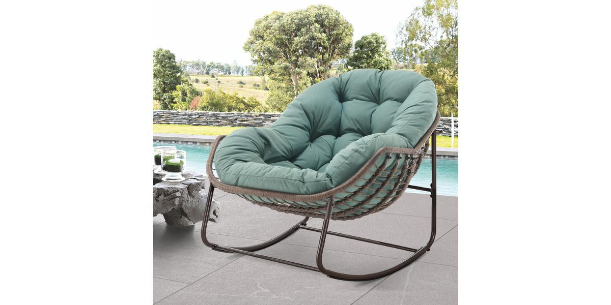 Villeston Outdoor Papasan Rocking Chair