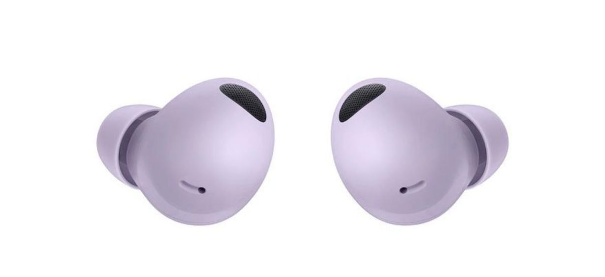 Samsung Galaxy Buds2 Pro in purple on white background