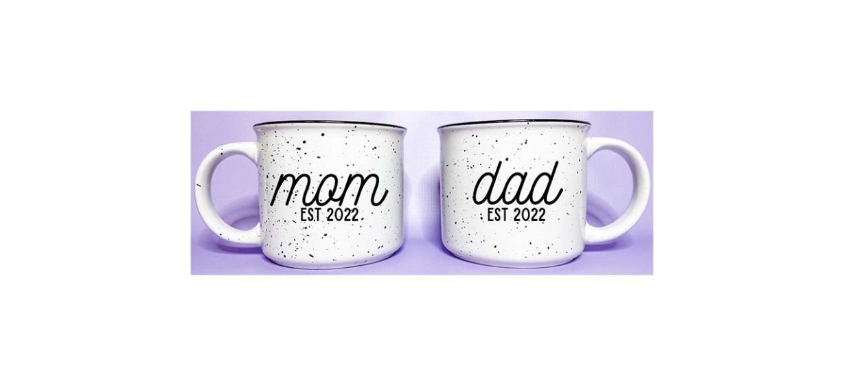 Shop Brittyland Mom and Dad Custom Est Year Ceramic Speckled Camper Mugs