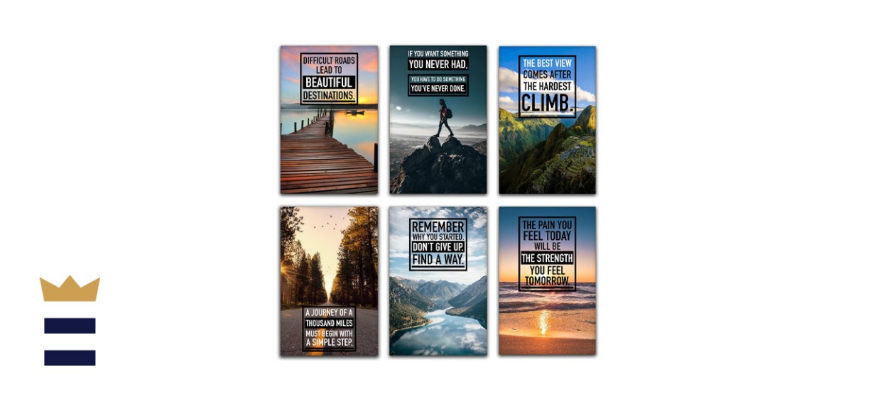 six-piece motivational wall art set