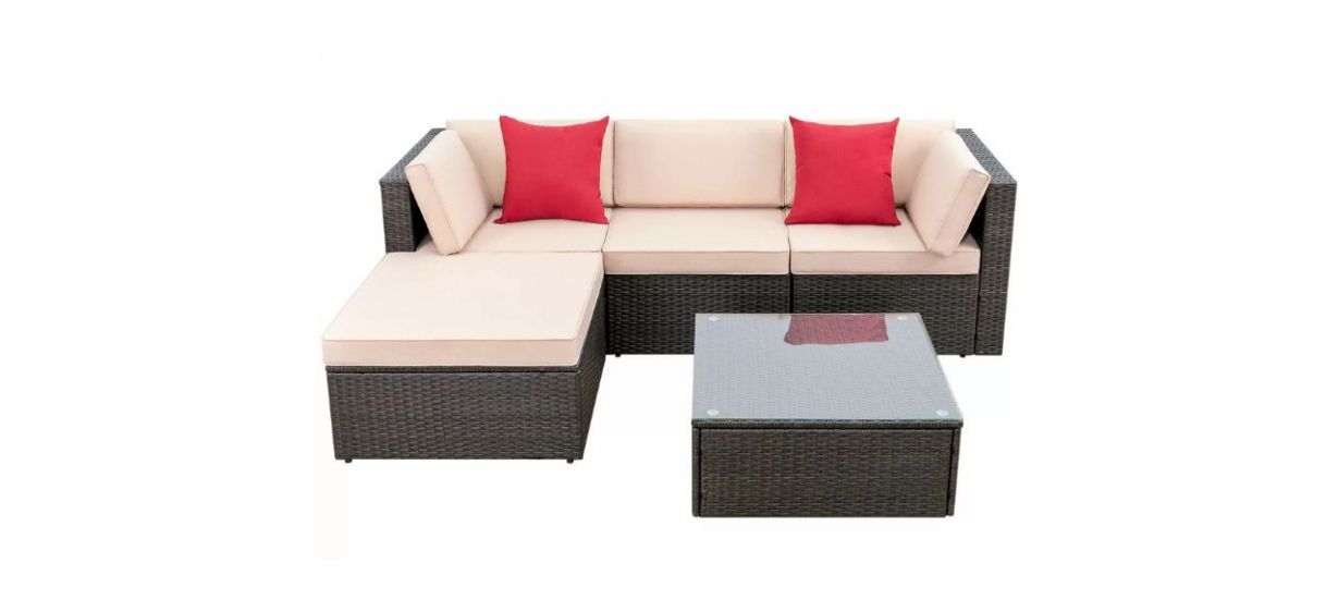 Brayden Studio Huang Four-Person Outdoor Seating Group with Cushions