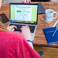 a person using a laptop