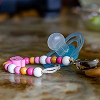 pacifier on a table