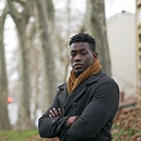 a man wearing a scarf