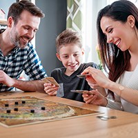 a family playing games
