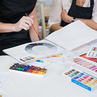 a group using watercolor