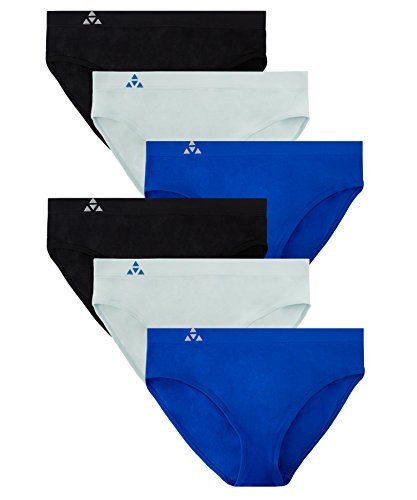 Balanced Tech Women's 6 Pack Seamless Hipster Brief Bikini Panties