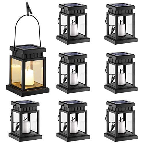 GIGALUMI Solar Hanging Lanterns, 8-Pack