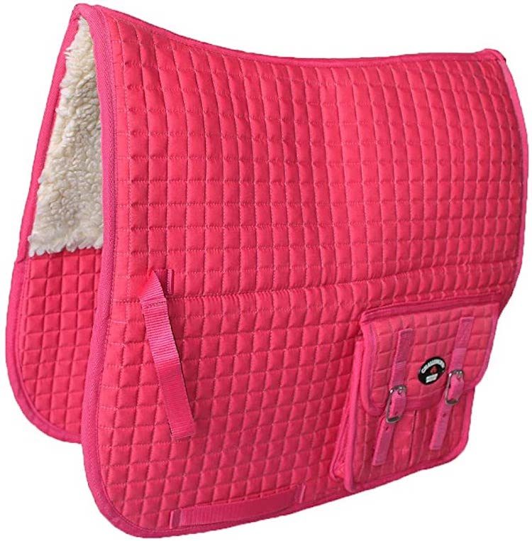 CHALLENGER Quilted Fleece Dressage Saddle Pad with Pockets