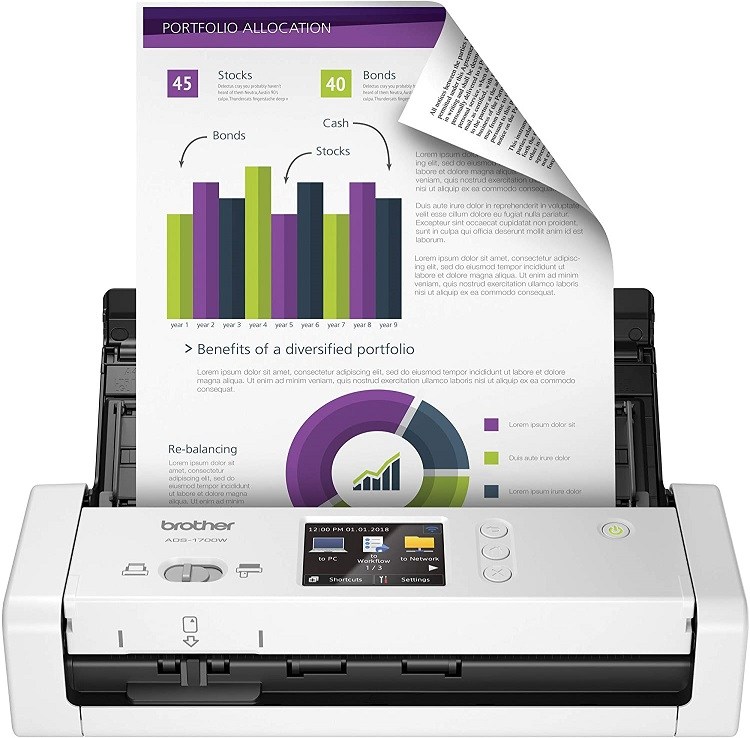Brother ADS-1700W Wireless Document Scanner