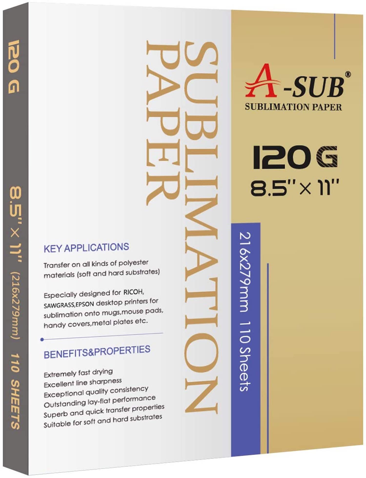 A-SUB 120 gsm Sublimation Paper, 110 Sheets