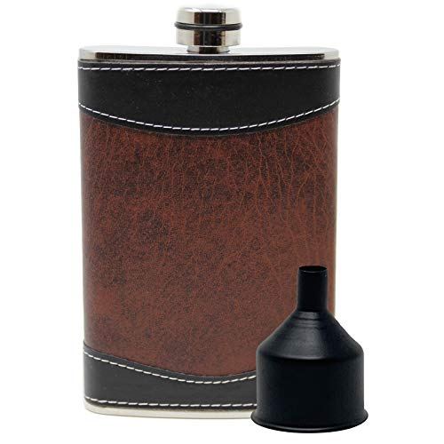 Primo Liquor Flasks Stainless Steel Primo Hip Flask Gift Set (8 oz.)