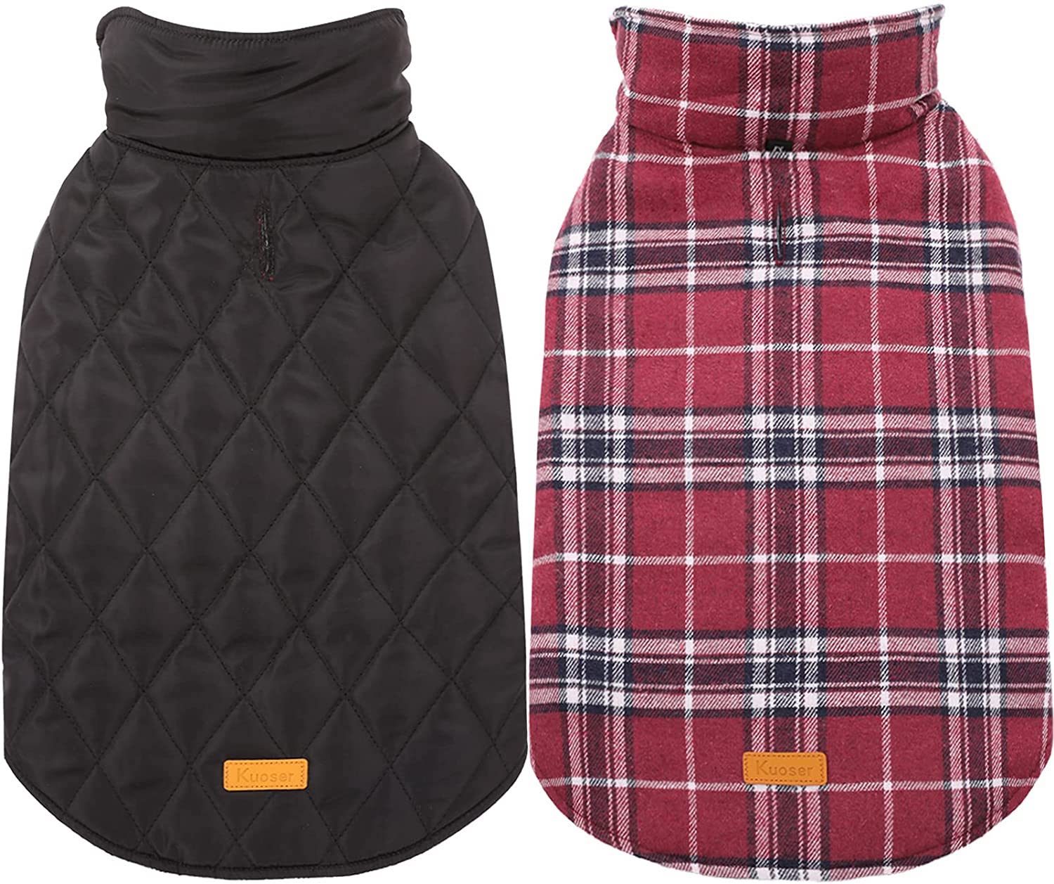 Kuoser Reversible British Style Plaid Dog Vest