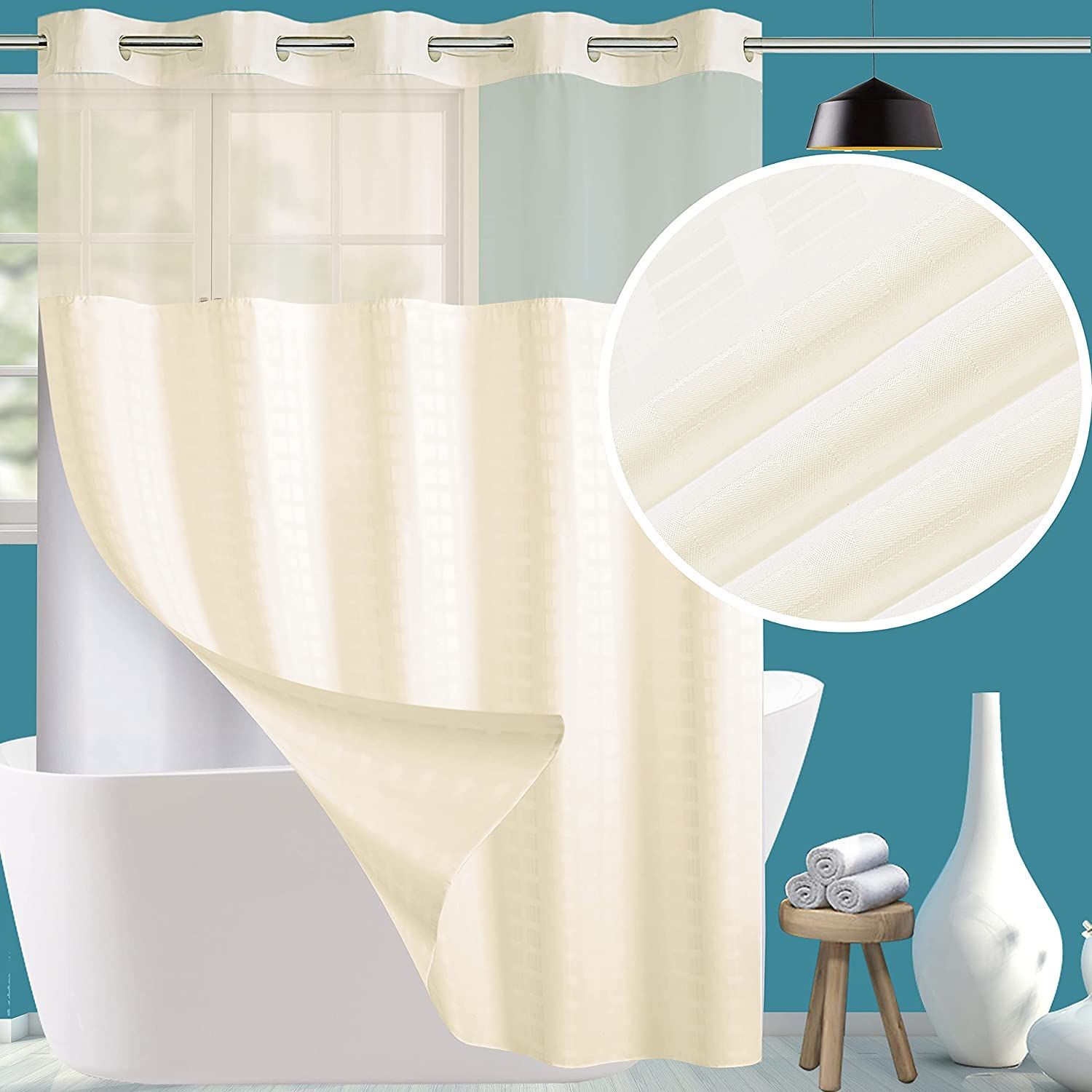 Conbo Mio Shower Curtain No Hooks Needed