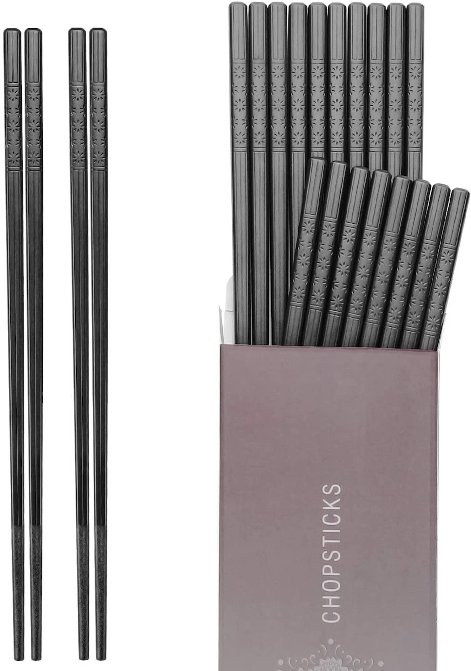 Hiware 10 Pairs Fiberglass Chopsticks