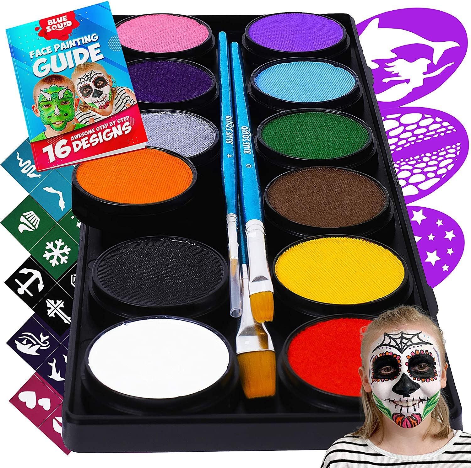 Blue Squid Face Paint Kit for Kids
