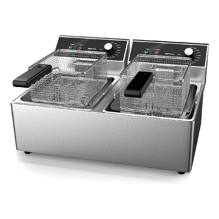 TopKitch Electric Dual-Tank Commercial 10L Deep Fryer