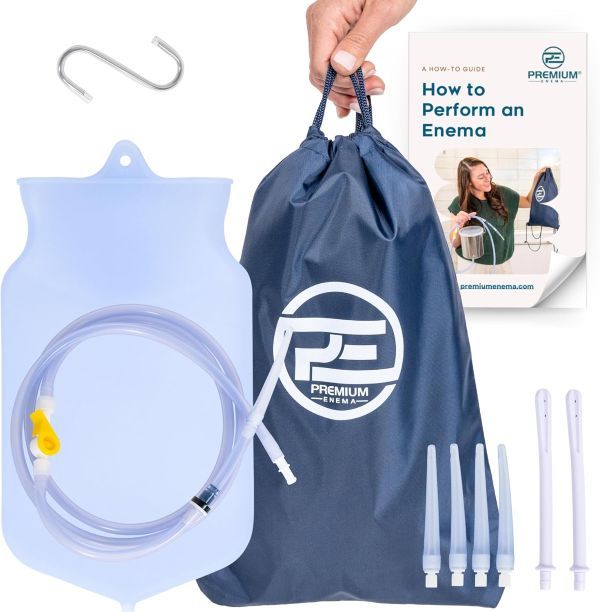 Premium Enema Kit 2-Quart Clear Silicone Bag