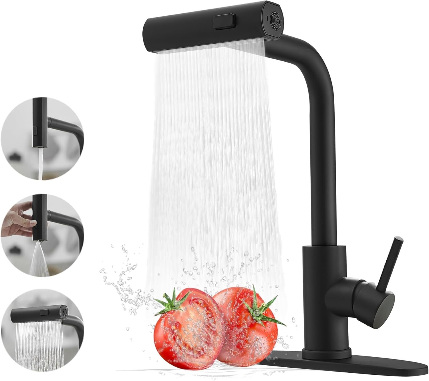 JOOM Black Kitchen Faucet with Pull Down Sprayer