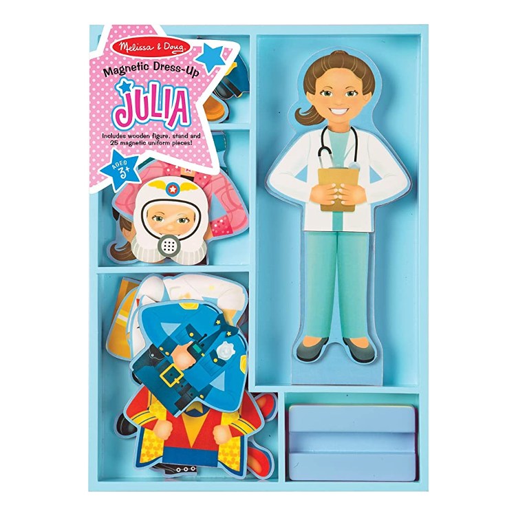 Melissa &amp; Doug Julia Magnetic Dress-up Wooden Doll Set