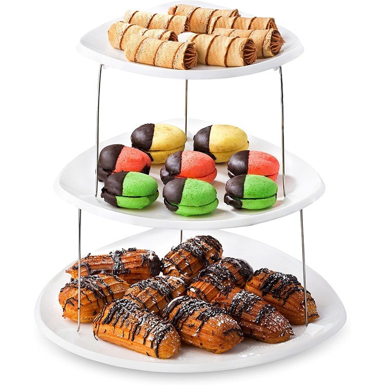 Masirs 3-Tier Round Plastic Tray
