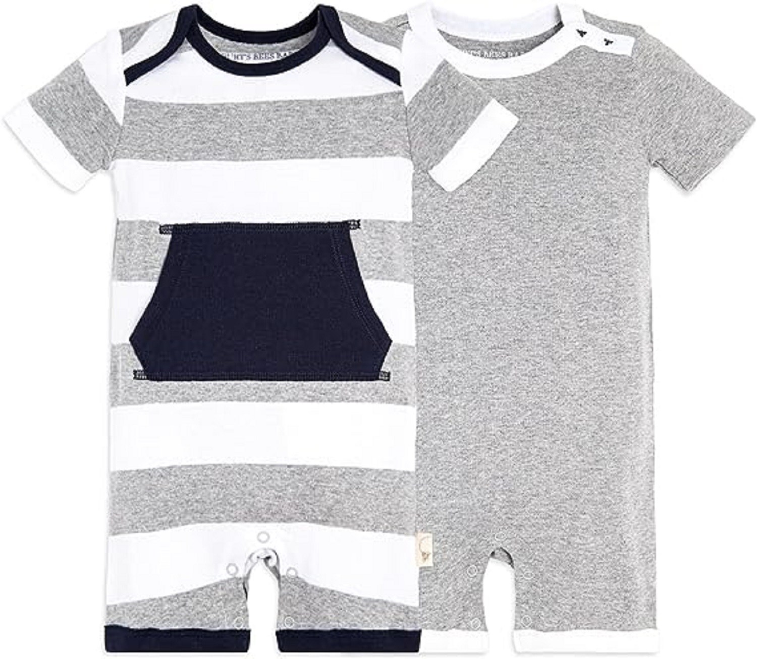 Burt's Bees Baby Baby Boys' Short Sleeve Rompers, Pack of 2