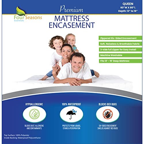 Four Seasons Essentials Hypoallergenic Waterproof Zippered Cover
