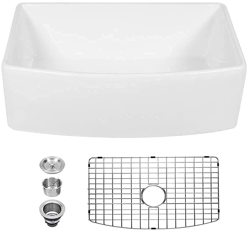 Kichae Ceramic Porcelain Farmhouse 
Kitchen Sink