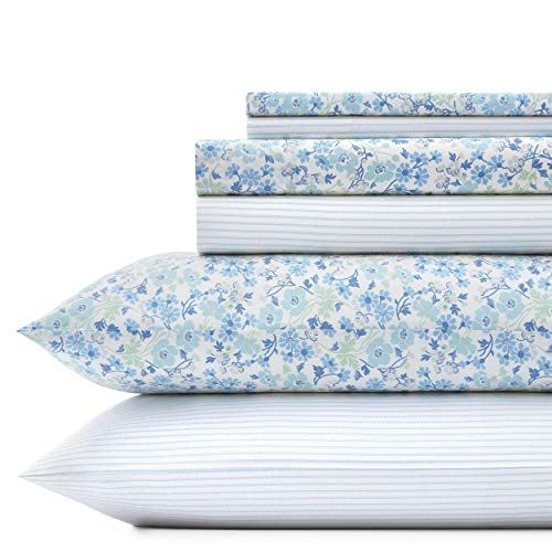 Laura Ashley Home Ticking Stripe Ultra Soft 200 Thread Count Sheet Set