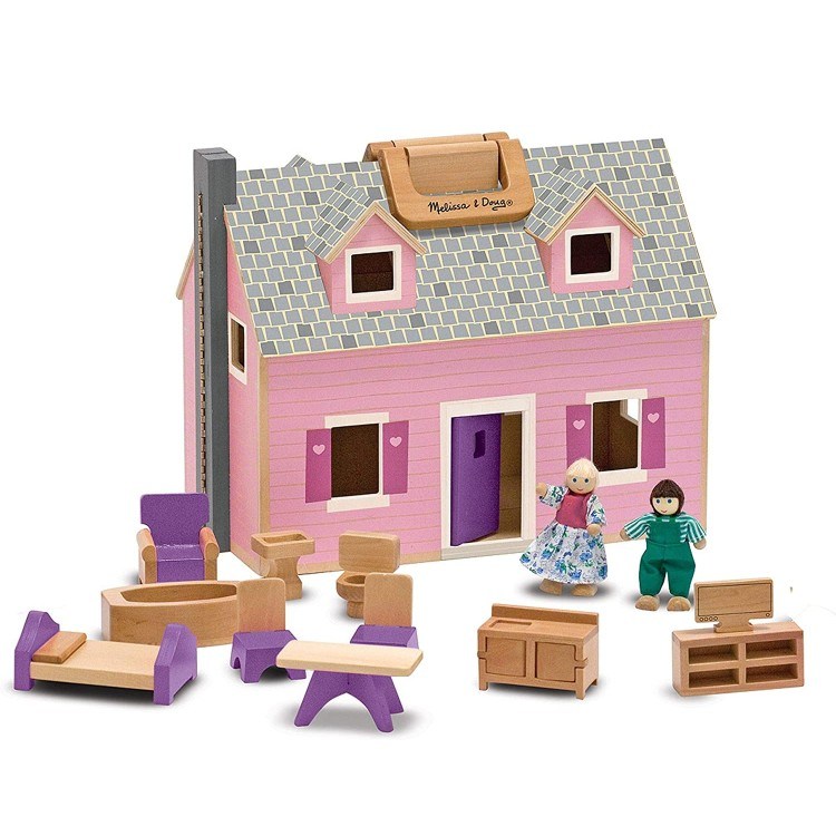 Melissa &amp; Doug Fold and Go Wooden Dollhouse