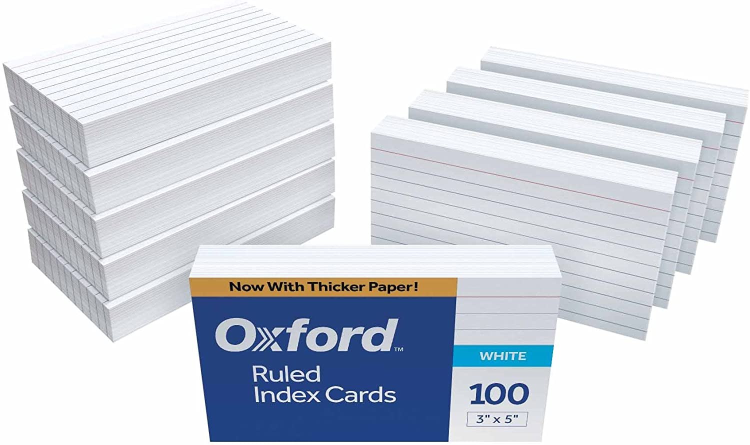 Oxford 3 x 5" White Ruled Index Cards, 1,000-Count
