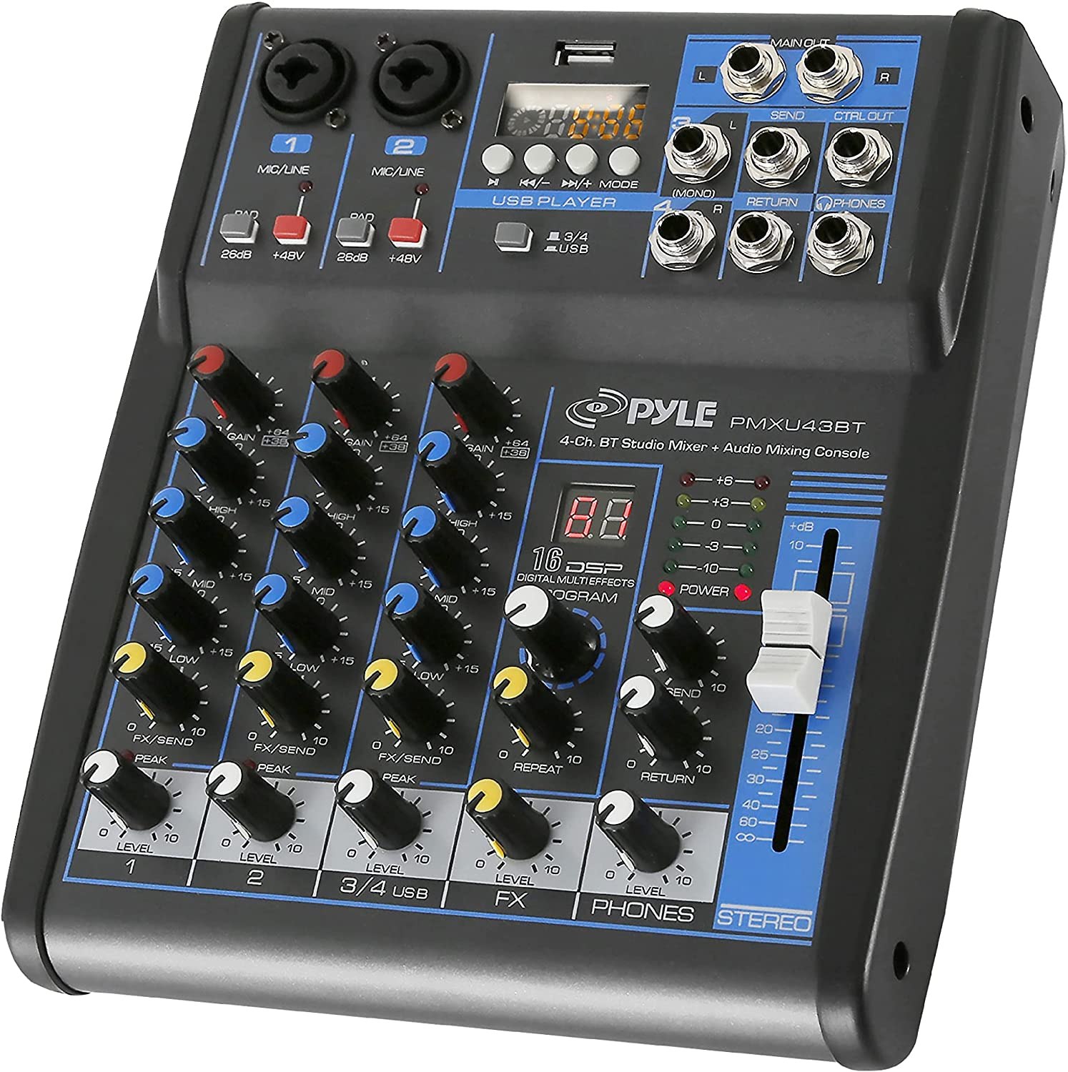 Pyle Professional Audio Mixer Sound Board