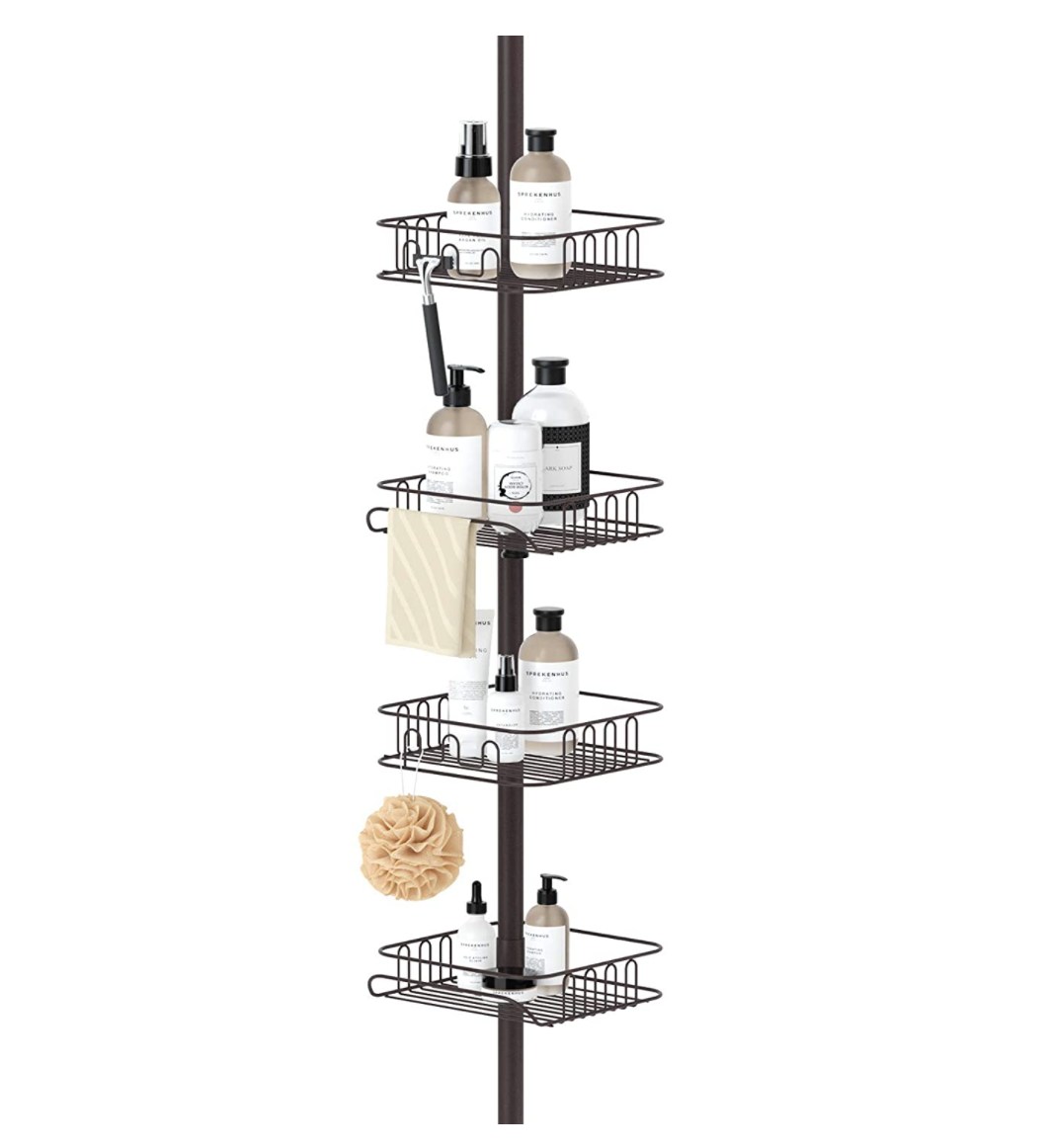 SEIRIONE Tension Corner Shower Pole Caddy