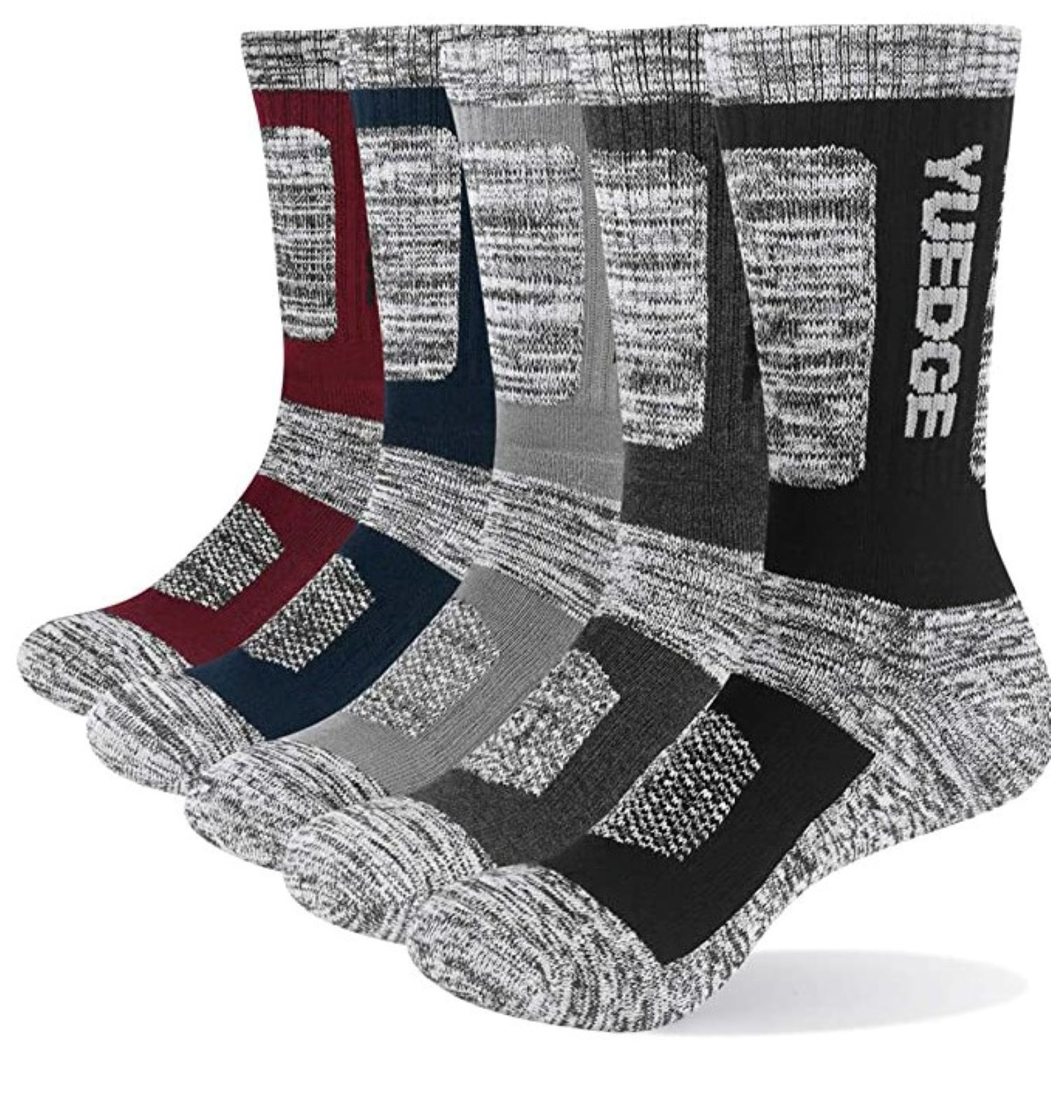 Yuedge Men's Moisture Wicking Work Boot Socks